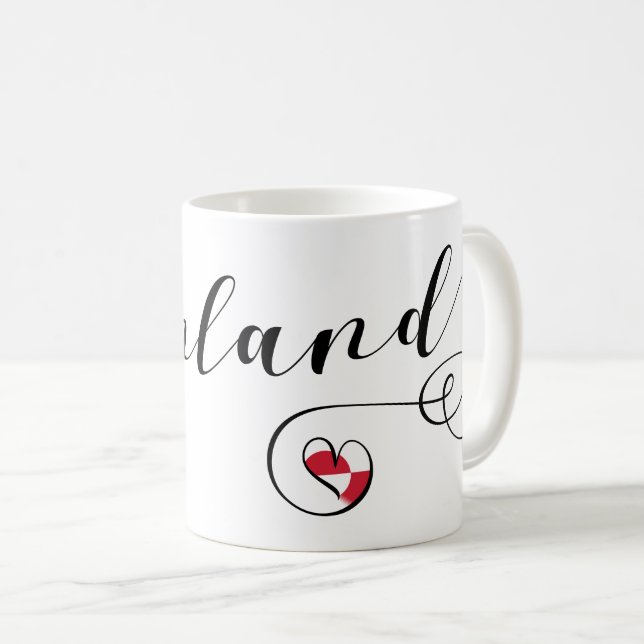 Greenland Flag Heart, Greenlander Flag Coffee Mug (Front Right)