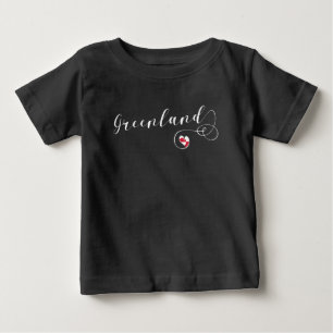 Greenland Flag Heart, Greenlandic Pride Baby T-Shirt