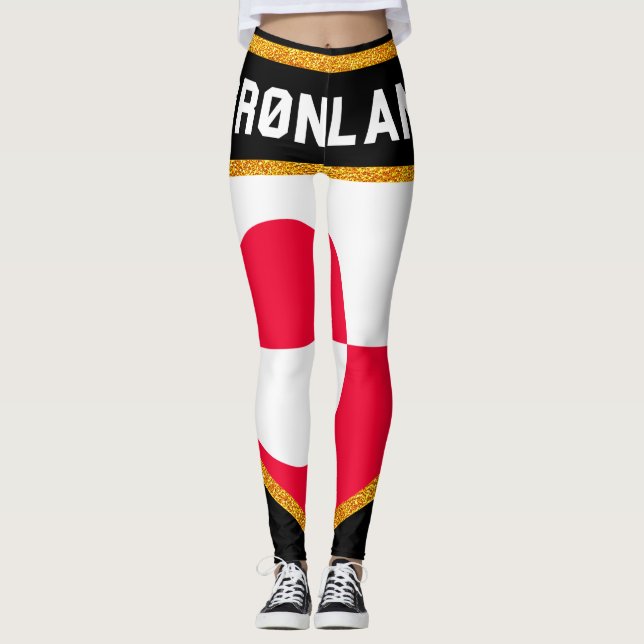 Greenland Flag Leggings (Front)