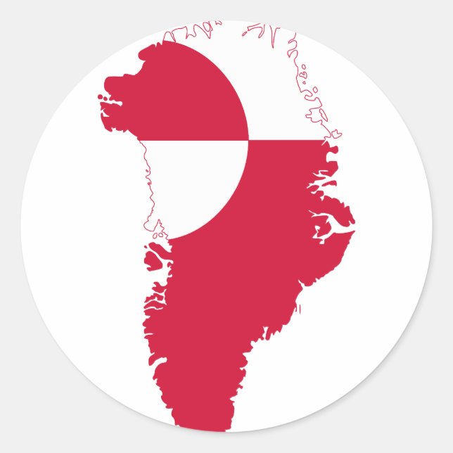 Greenland Flag Map GL Classic Round Sticker (Front)