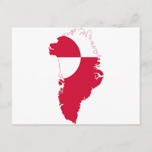 Greenland Flag Map GL Postcard