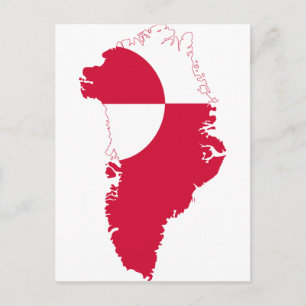 Greenland Flag Map GL Postcard
