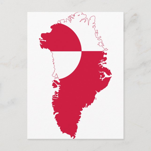 Greenland Flag Map GL Postcard (Front)