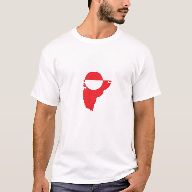 Greenland flag map T-Shirt (Front)