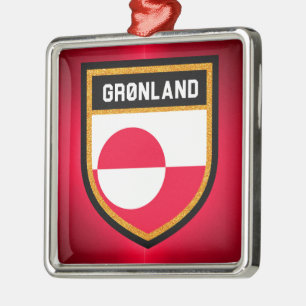 Greenland Flag Metal Tree Decoration