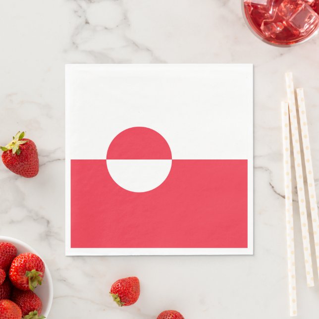 Greenland flag napkin (Insitu)