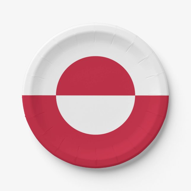 Greenland Flag Paper Plate (Front)