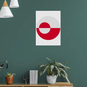 Greenland Flag Poster – 20x28 Inch Patriotic Art P