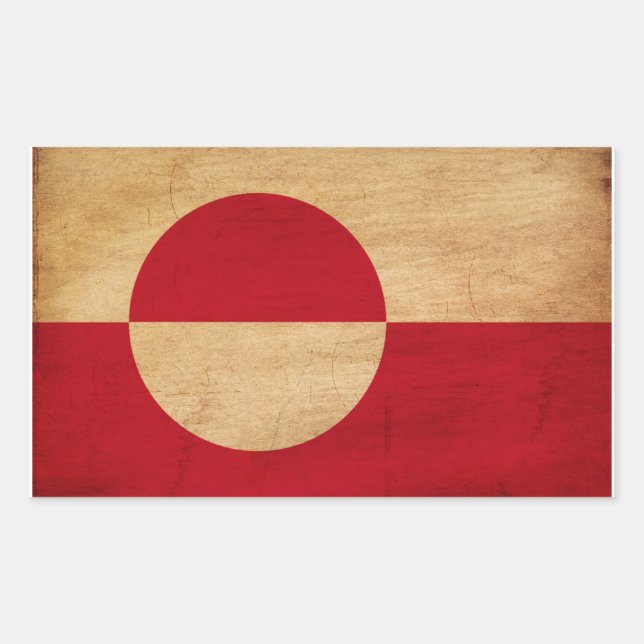 Greenland Flag Rectangular Sticker (Front)