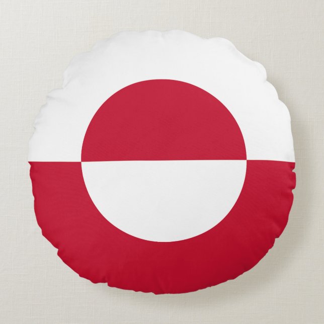 Greenland Flag Round Cushion (Front)