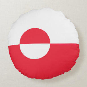Greenland flag round cushion