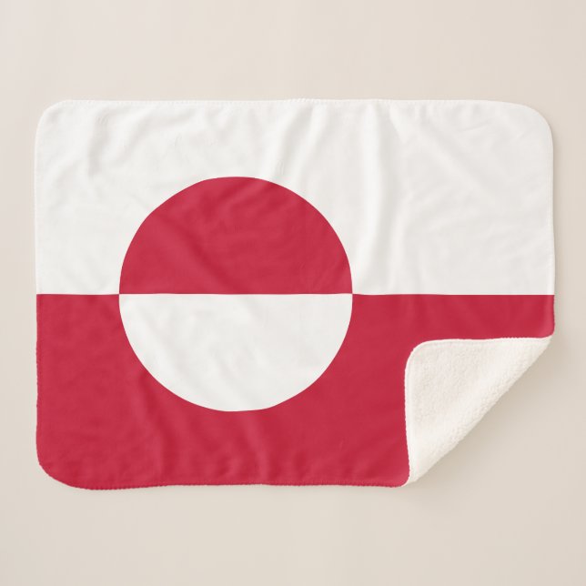 Greenland Flag Sherpa Blanket (Front (Horizontal))