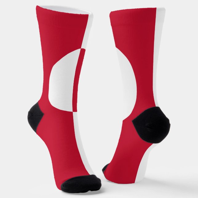 Greenland Flag Socks (Angled)