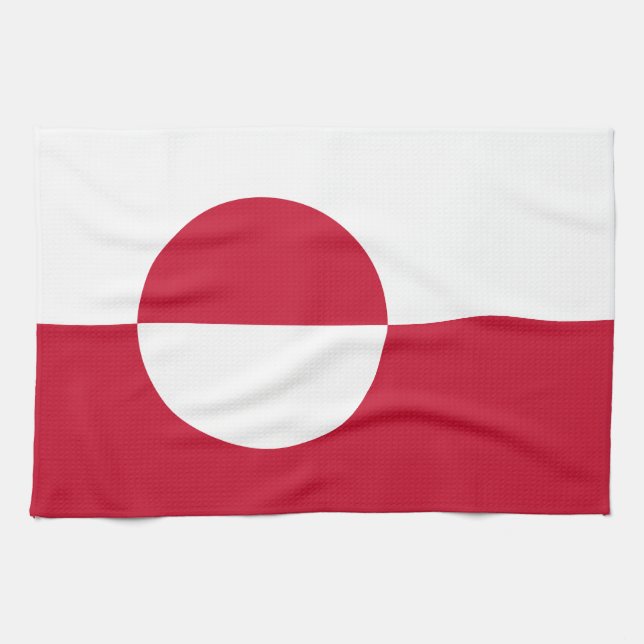 Greenland Flag Tea Towel (Horizontal)