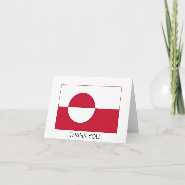 Greenland Flag Thank You Card (Front)