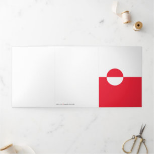 Greenland flag Tri-Fold card