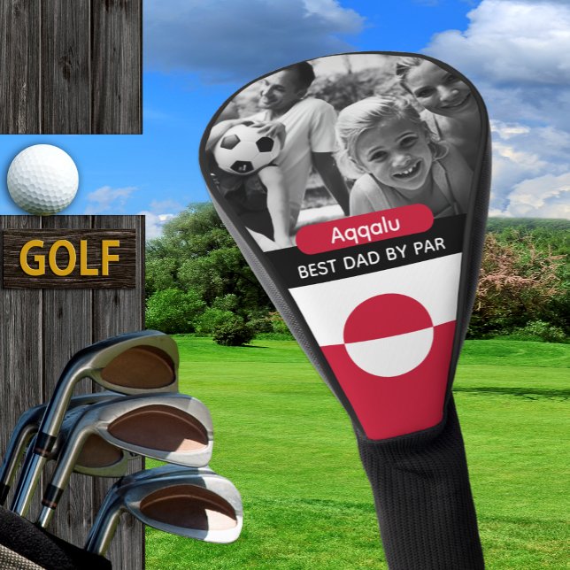 Greenland Golf, Best Dad, Greenland Flag, Photo Golf Head Cover (Greenland Golf Head Cover / Flag, Name)