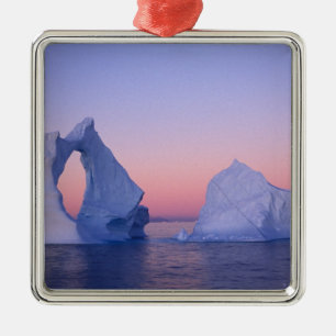 Greenland, Iceberg at sunset. Metal Tree Decoration