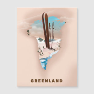 Greenland Illustrated Map travel poster print.