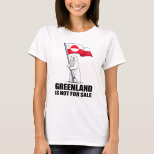 Greenland Is Not for Sale Polar Bear With Flag T-Shirt