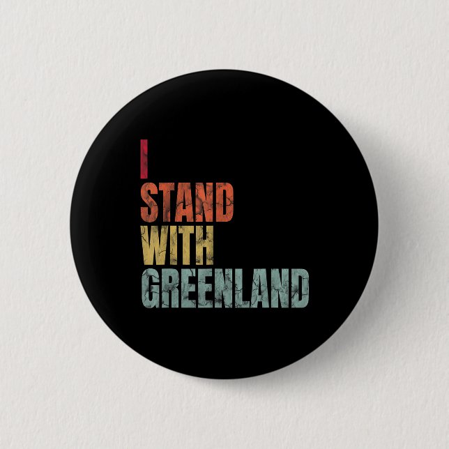 Greenland Lovers I Stand With Greenland  6 Cm Round Badge (Front)