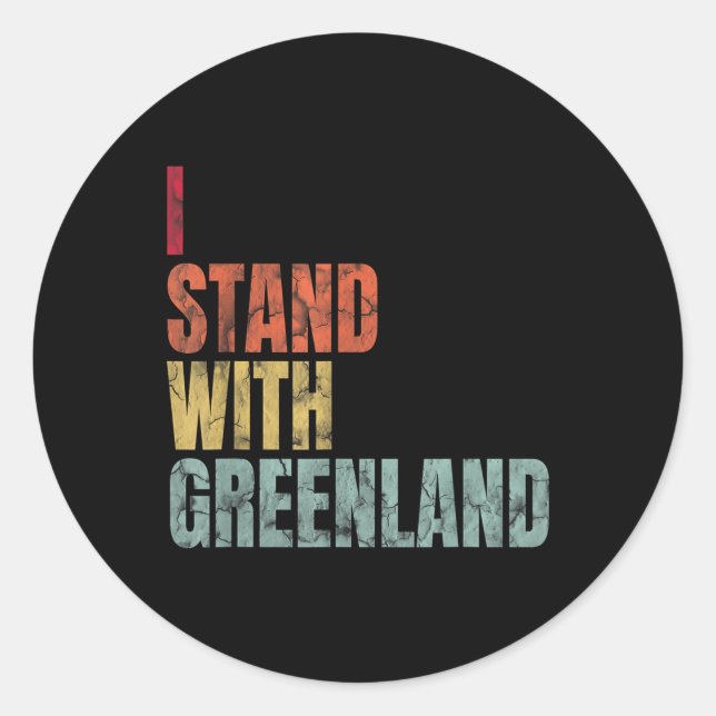 Greenland Lovers I Stand With Greenland  Classic Round Sticker (Front)
