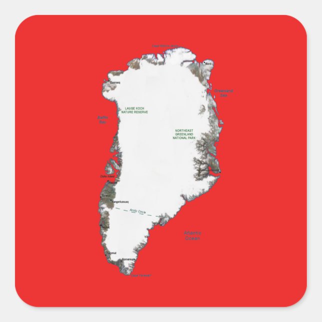 Greenland Map Sticker (Front)