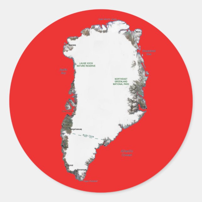 Greenland Map Sticker (Front)