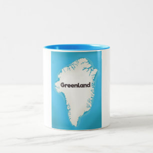 Greenland map Two-Tone coffee mug