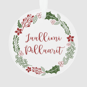 Greenland Merry Christmas Wreath Juullimi Pilluari Ornament