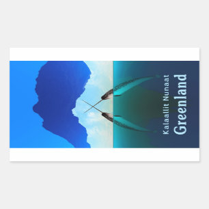 Greenland - Narwhal Rectangular Sticker