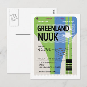 Greenland Nuuk travel ticket Postcard