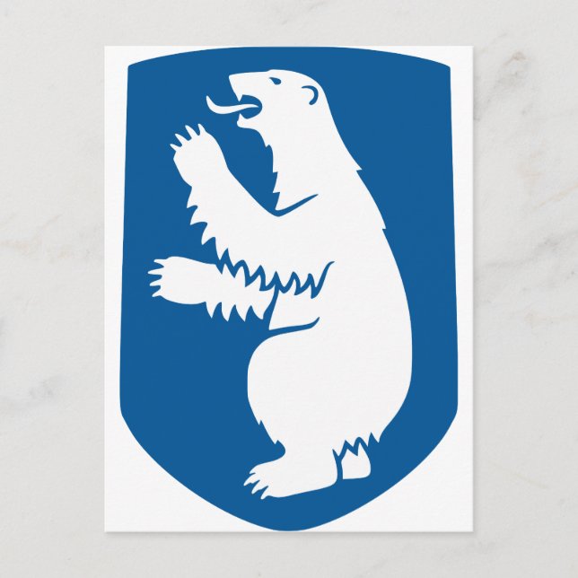 Greenland Official Coat Of Arms Heraldry Symbol Postcard (Front)
