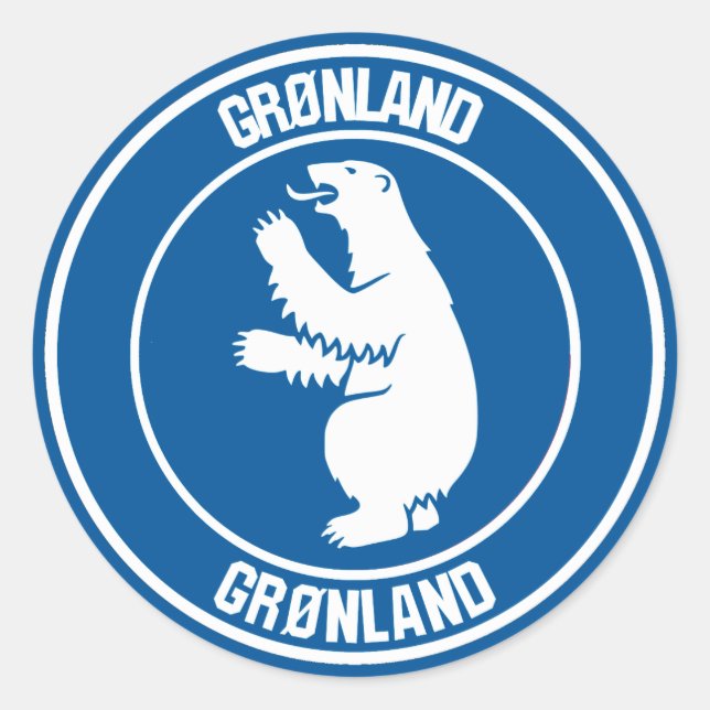 Greenland Round Emblem Classic Round Sticker (Front)