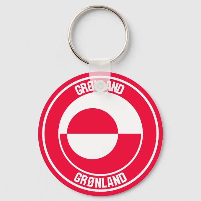 Greenland Round Emblem Key Ring (Front)