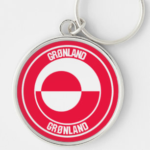Greenland Round Emblem Key Ring