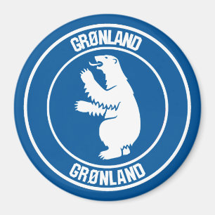 Greenland Round Emblem Magnet