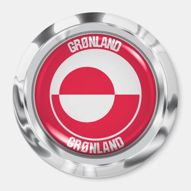 Greenland Round Emblem Magnet (Front)