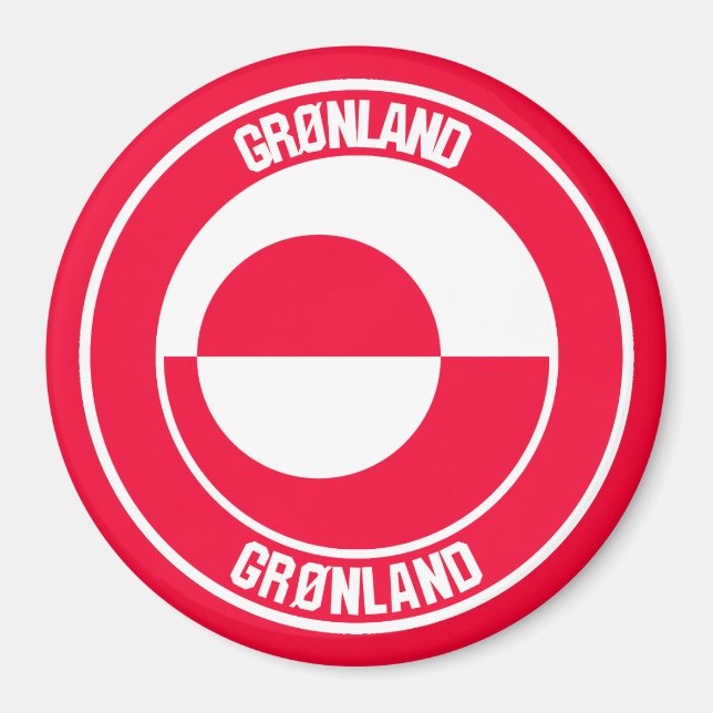 Greenland Round Emblem Magnet (Front)