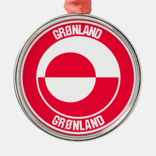 Greenland Round Emblem Metal Tree Decoration