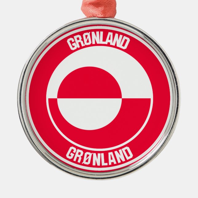 Greenland Round Emblem Metal Tree Decoration (Front)