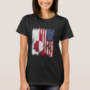 Greenland USA Flag Distressed - Half American T-Shirt