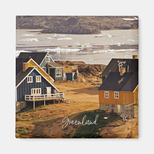 Greenland village, scenic photograph magnet (Front)