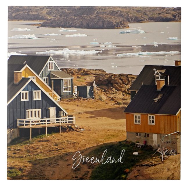 Greenland village, scenic photograph tile (Front)