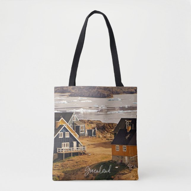 Greenland village, scenic photograph tote bag (Front)