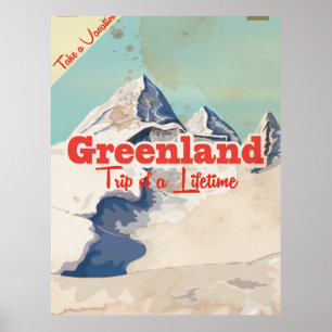 Greenland vintage travel poster