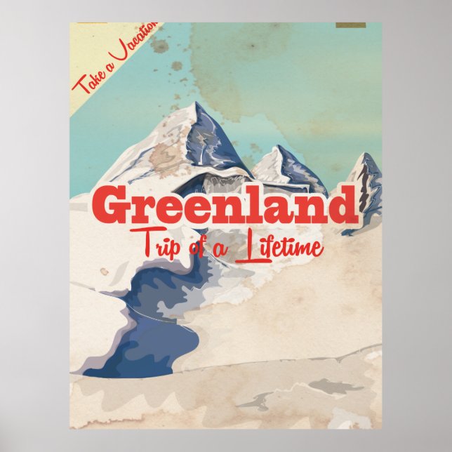 Greenland vintage travel poster (Front)
