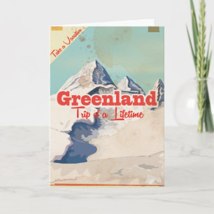 Greenland vintage travel poster card