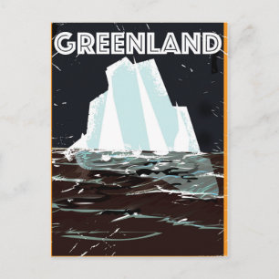 Greenland vintage travel poster postcard