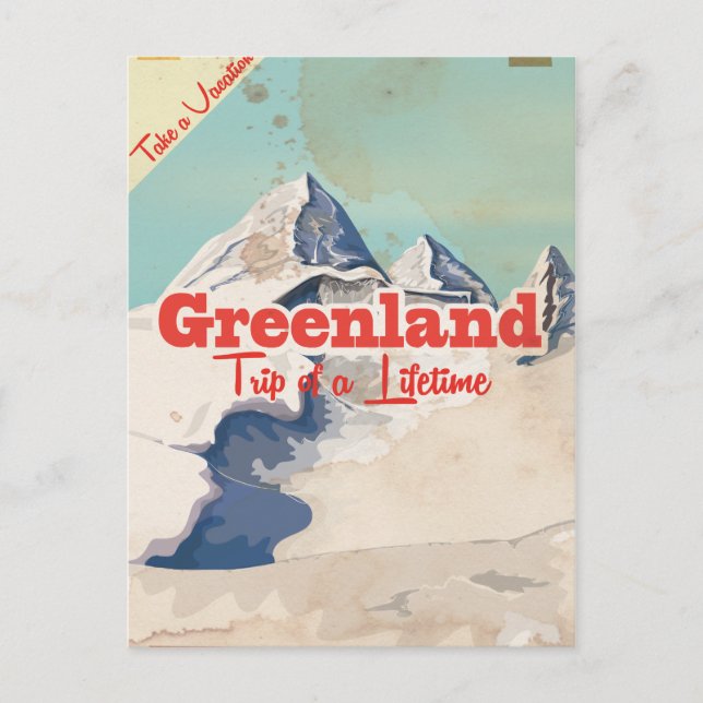 Greenland vintage travel poster postcard (Front)